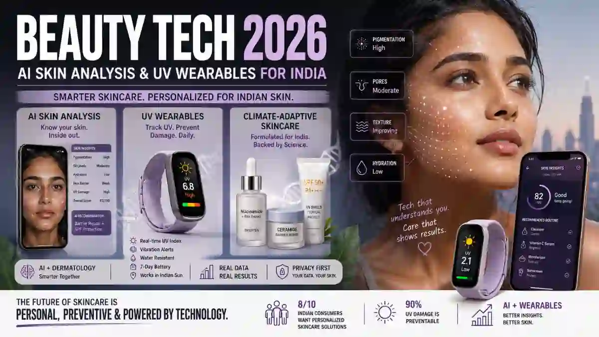 Beauty Tech 2026: AI Skin Analysis & UV Wearables for Modern India
