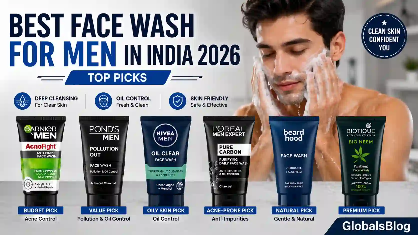Best Face Wash for Men in India — By Skin Type