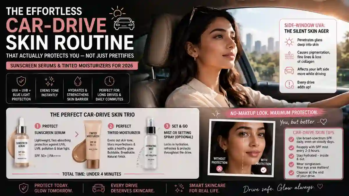 Sunscreen Serums & Tinted Moisturizers for Long Car Drives 2026