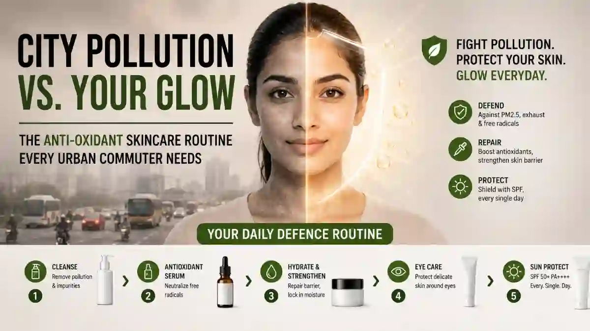 Anti-Oxidant Skincare Routine for Urban Commuters 2026 | Beat City Pollution