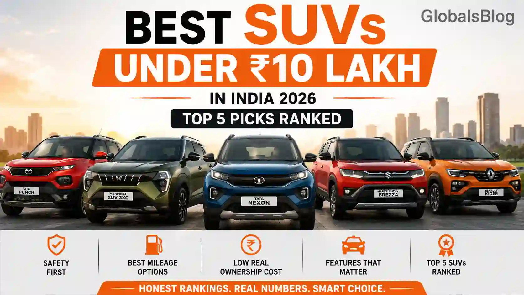 Best SUVs Under ₹10 Lakh in India 2026 — Top 5 Picks Ranked
