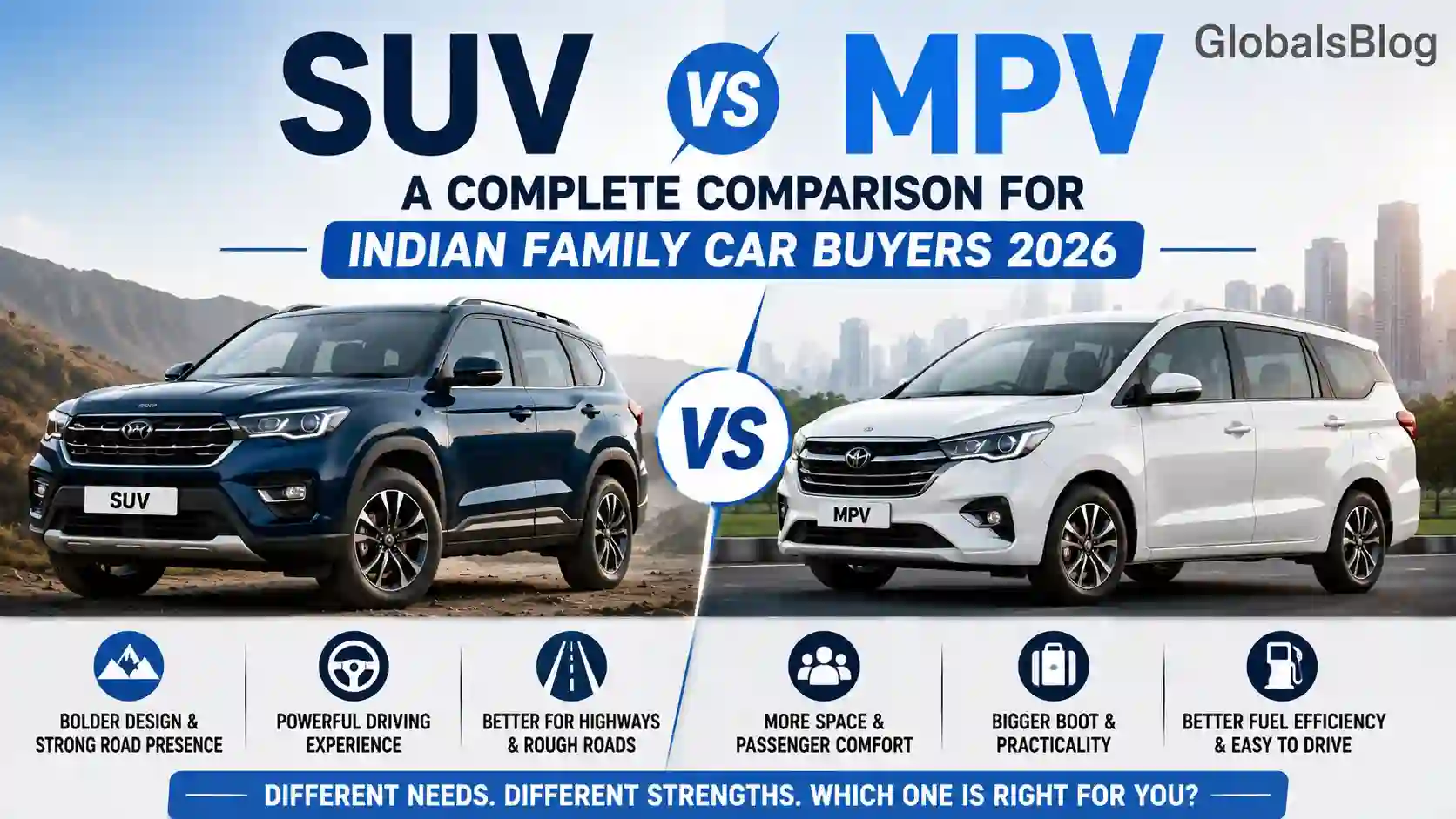 SUV vs MPV: A Complete Comparison for Indian Family Car Buyers 2026